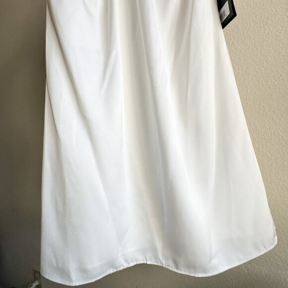 Ieena for Mac Duggal  White Rhinestone Embellished Neckline Shift Dress Size 4 - Picture 7 of 14